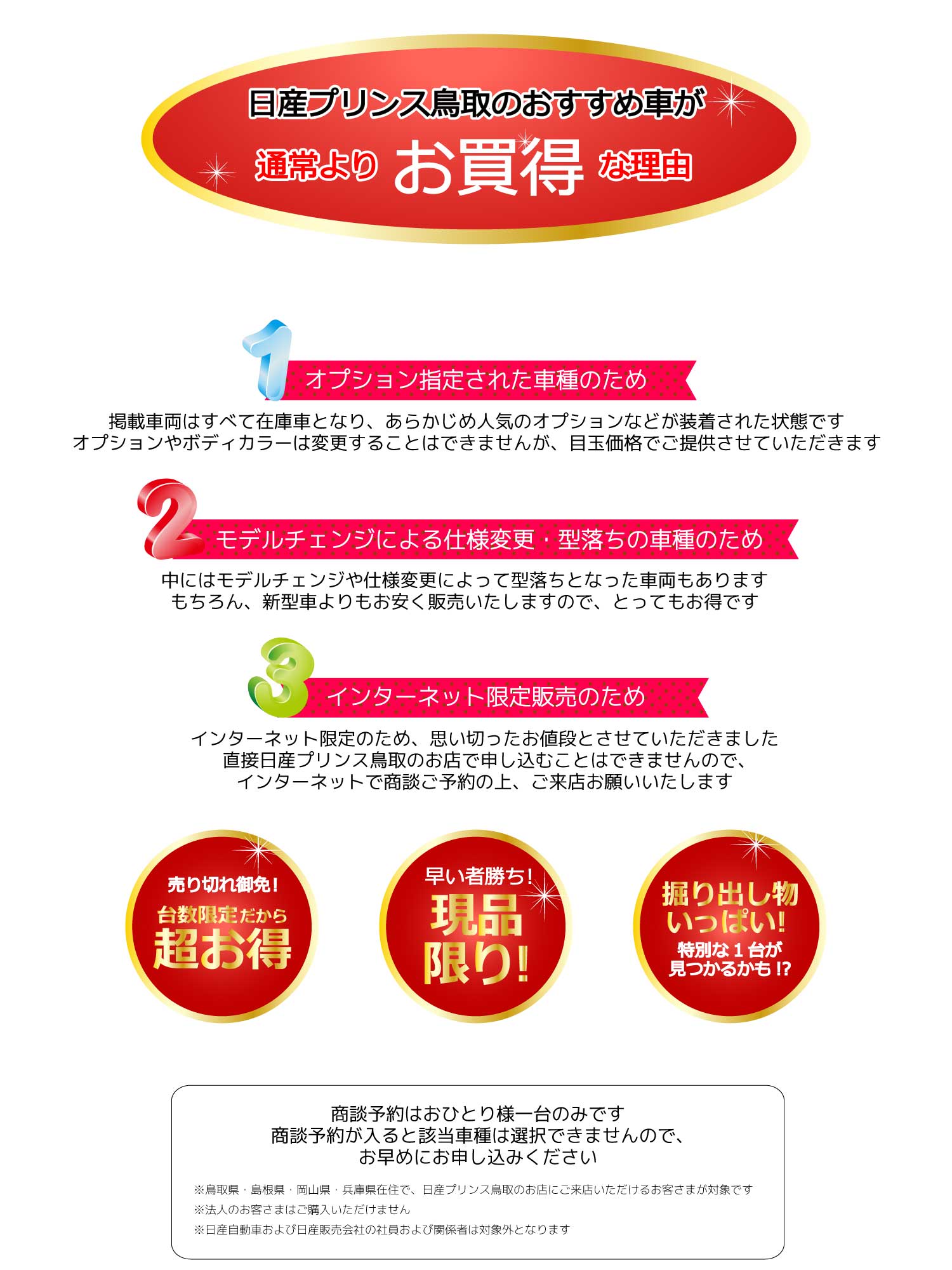 日産プリンス鳥取販売株式会社 Web限定目玉車